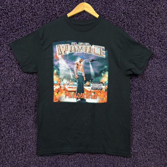 Lil Wayne Tha Block is Hot Album Cover Art Hip Hop T-Shirt M - Picture 1 of 4